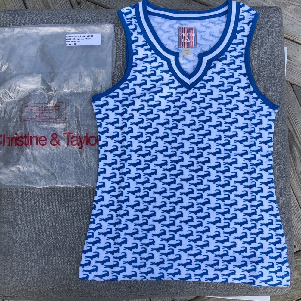 NWT! - CHRISTINE & TAYLOR Alligator GATORS Terry Tank Top